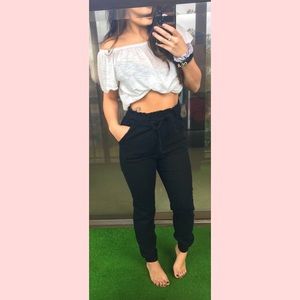 Hollister high waisted black pants